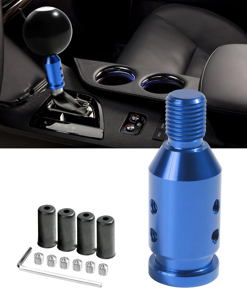 SUJADE YAKEFLY Universal Gear Shift Knob Adapter,Aluminum Alloy Automatic Shifter Adapter Car Adapter,Shifter Boot Retainer Stick Connector for Non-Threaded Manual M12x1.25 (Blue), 299PDTPJ001 - Image 1
